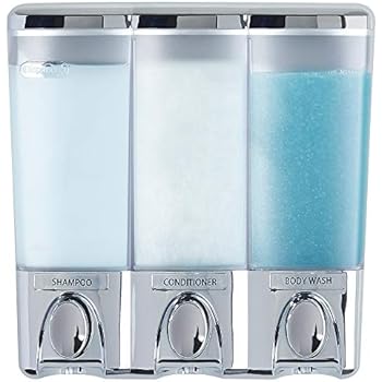 Better Living Products 72344 Clear Choice 3-Chamber Shower Dispenser, Chrome