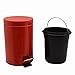 Bathroom Pedal Bin and Toilet Brush Set - 3 Litre Bin - Red Finish