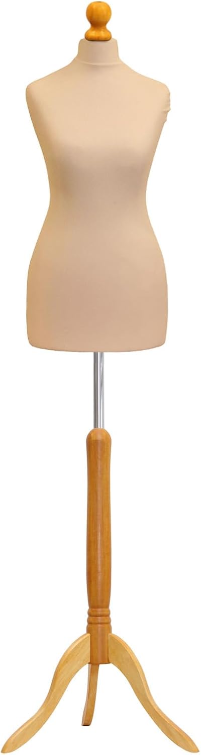 Ace of Space Female Tailors Dummy 6/8 Cream with Lightwood Stand