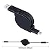 Retractable USB Type C Cable, CIQILY USB C to USB A Cord Data Transfer Sync & Charging for Samsung Galaxy S9 S8 Plus Note 8 LG V30 V20 G6 G5 New MacBook HTC U11/10 Google Pixel 2 XL Moto Z2