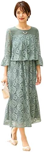 Nissen ニッセン パーティードレス ワンピースドレス 大きいサイズ レース切替フレアワンピースドレス 結婚式 二次会 お呼ばれ セミフォーマル対応