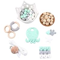 Baby Love Home Baby Teething Accessories Silicone Octopus Pendant Wooden Beads DIY Jewelry Nursing Necklace Pendant Infant Waldorf Toy Baby Shower Gifts