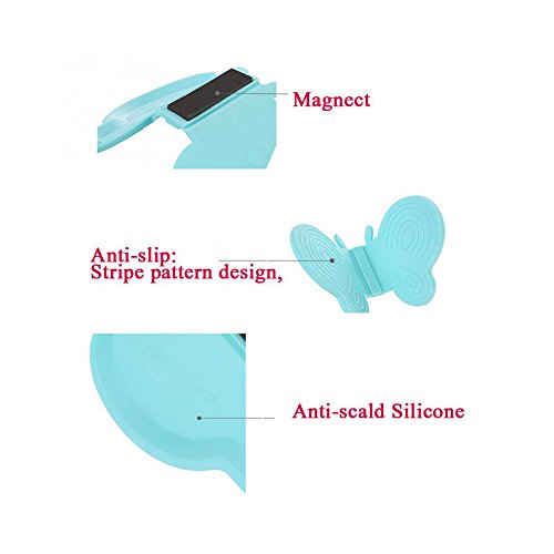 Butterfly Shaped Silicone Pot Holders, [2 Pieces] Silicone Anti-scald Kitchen Pot Holders - Perfect for Hot Plates or Pots! [Random Colors] - Thumbnail 2