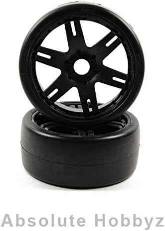 Sweep 1/8 GT Belted Slick EXP 55deg S2 Pre-Glued on ROK Black Spoke (2)