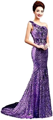 Rekade Party Gowns Beaded [ For Women Champagne ] A Line Long Prom Dresses (Purple, US(6-8)/Asian(M))