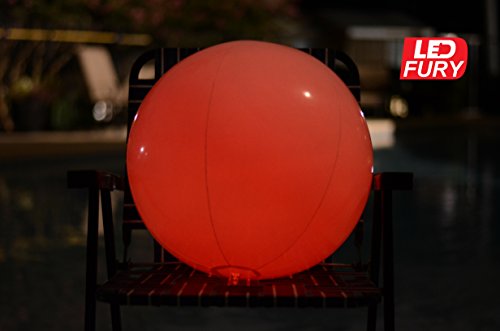 image for LED FURY Light up Beach Ball [Large] | Glow in the dark with Color Cha