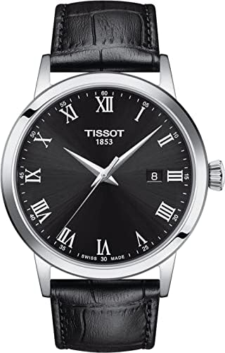 tissot mens gentleman auto stainless steel dress watch brown t1274071605101 Tissot Gentleman Auto 40mm Black Dial Leather Men's Watch  T127.407.16.051.01