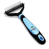 Enax Pets Dematting&Detangling Comb For Dogs&Cats|Stainless Steel Blades,Plastic Body With Non Slip Rubber Handle|As Undercoat De-shedding Brush,Knot Detangler,Grooming & Dirt Removal Kit