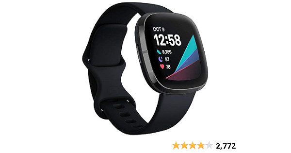 Fitbit Sense Advanced Health Watch with EDA \u0026 Stress Management tools,  Temperature Tracking and Heart Health Insights – Carbon/Graphite : Amazon.com.au:  Electronics