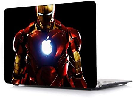 Case for MacBook Air 13 Inch 2018 - L2W Laptop Accessories Hard Plastic Printed Cover Compatible with Mac Air New 13.3" with Retina & Touch ID, Model: A1932, Protection Shell of Design Iron Man