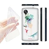 Head Case Designs Enchant Faces in Watercolour Soft Gel Back Case Cover for LG Google Nexus 5 D820 D821