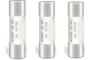Pack of Three Fast Blowing Fuses for Solar Systems Essential Components at DC1000V and 15 Amps (15A)