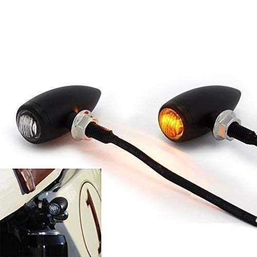 Alchemy Parts Small Discreet Bullet LED Indicators Turn Signals Blinkers Flashers for Classic Car Pick Up Motorcycle Motorbike in Black Aluminium
