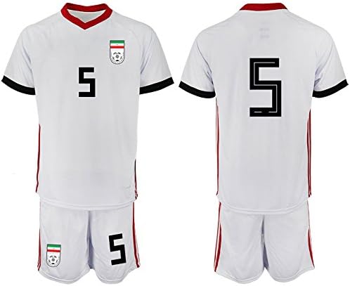 Zakaku 2018 Word Cup Iran Football Team #5 Mens Home White Soccer Jersey - M