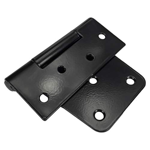 3.5 inch Black Door Shed Hinges Square Barn Hinges Heavy Duty Gate Hinges Wrought Hardware Iron Rustproof for Wood Fences (Not Included Screws) - Image 4