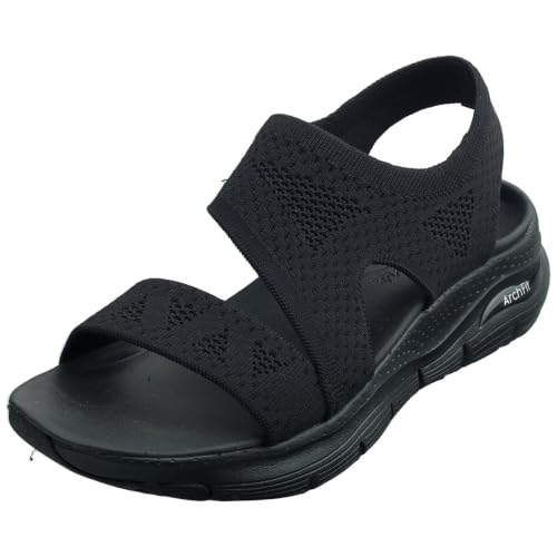 Skechers Women's Arch FIT Brightest Day, Black Knit, 7 US at Amazon