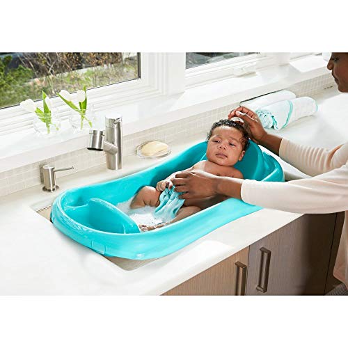 bañera sure comfort deluxe para recién nacidos y niños pequeños de the first years, verde azulado