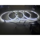Sando Tech IP68 Waterproof Pure White Double Row 300Leds Brightest Strobe Led Wheel Ring Lights Rim Lights Car Tire Lights Switch Control - 4 Lights