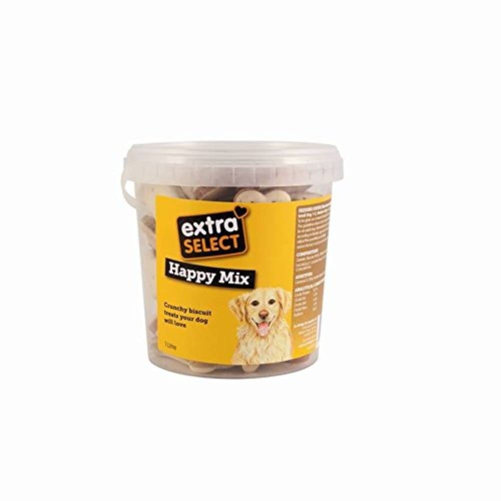 Extra Select Happy Mix Dog Treat Biscuits in a 1ltr Bucket (approx 30 biscuits)