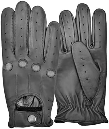 Kango FitnessMENS CLASSIC DRIVING GLOVES (507) CHAUFFEUR LAMBSKIN LEATHER DRESS FASHION MOTOR BIKE GLOVE VINTAGE STYLE (UNLINED)