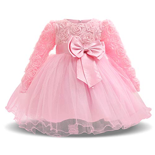 Buy Placehab Sweet Pink Newborn Baby Girl Flower Dress Fancy 1st