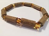 Hazelwood Baltic Amber Bracelet 8 Inch Brown Honey Yellow for adult, big kid, boy, girl, for Gut issues; Eczema, Colic, Reflux, GERD, heartburn, and ulcers.. 8 inches Hazel wood