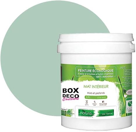Peinture Naturelle écologique Aspect Mat Natura Tassili Murale Intérieur 43 Couleurs 1 L 18 M² Gris Vert