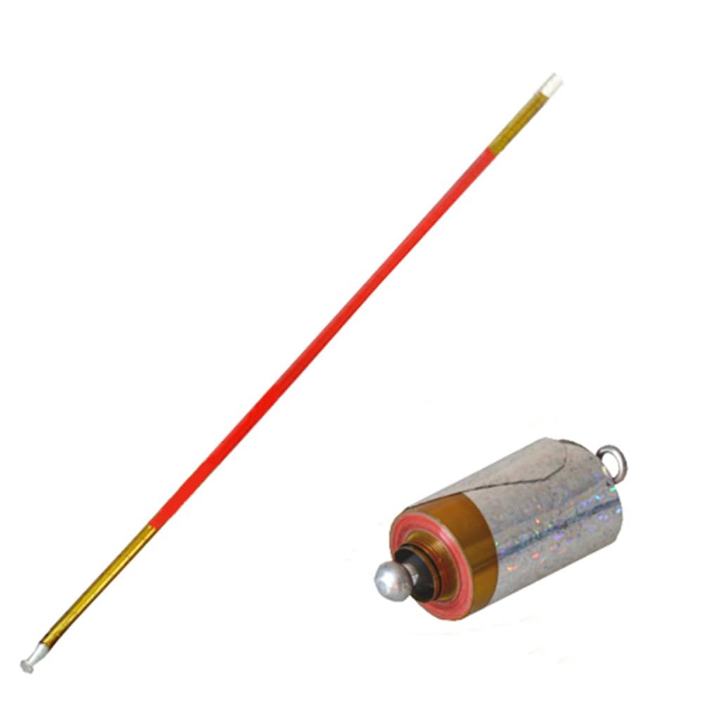 Enjoyer 55"/140cm Metal Appearing Cane Magic Wand for Professional Magician Stage Close-up Magic Trick Magic Accessories (Golden&red)