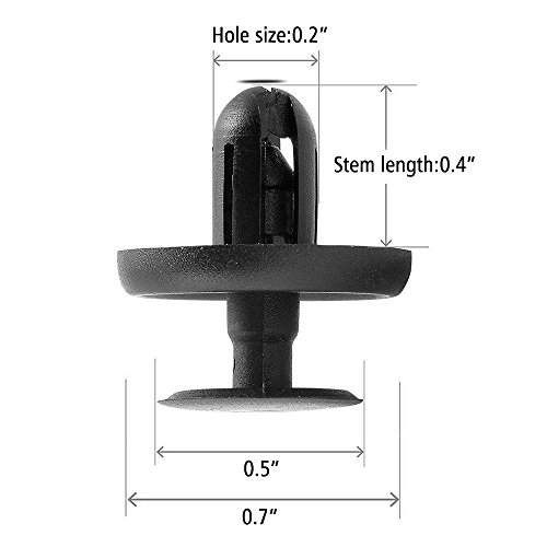 EZYKOO 100pcs Push-Type Retainer for Lexus Toyota Body Clips,Splash Shield Clips 90467-07201 Replacement Fasteners, Quality Nylon Push Rivets with Bonus Fastener Remover