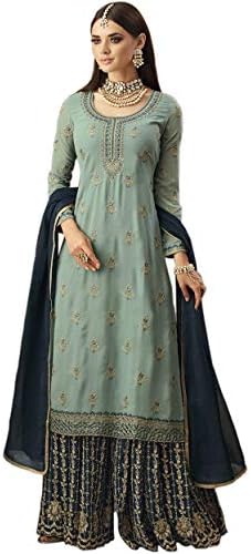 Amiira Women's Faux Georgette Sharara Salwar Suit (57002)