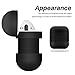 Yometome AirPods Case, Shockproof Silicone Protective Cover Accessories Skin with Earphone Sports Anti-lost Strap Rope for Apple Air pods Charging Ear Hook Dock Cases Black