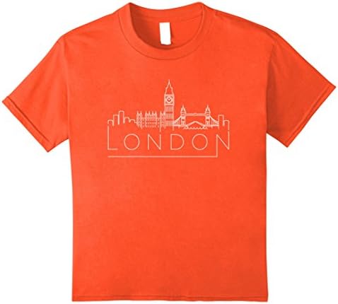 Kids London T-Shirt - UK British BREXIT Souvenir T Shirts 12 Orange