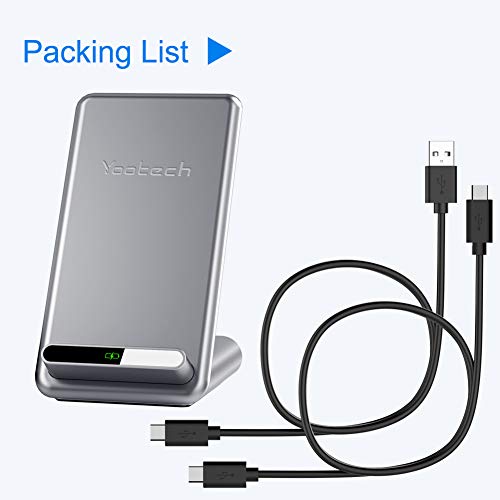 Yootech Fast Wireless Charger,15W for LG V30/V35/G8,7.5W Wireless Charging Stand Compatible with iPhone 11/11 Pro/11 Pro Max/Xs MAX/XR/XS/X/8,10W for Galaxy Note10/Note10Plus/S10(No AC Adapter)