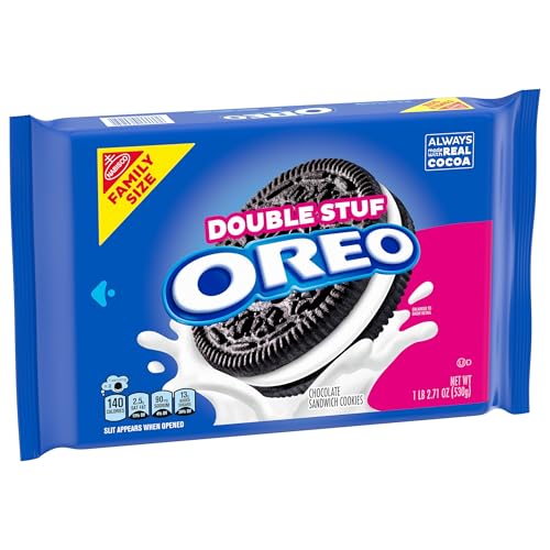 OREO DOUBLE STUF CHOCOLATE SANDWICH COOKIES, FAMILY SIZE, 18.71 OZ
