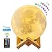 FIRPOW Moon Lamp, 18 Colors Wall Moon Light 5.9IN LED Moon Night Light with Wooden Stand, Remote&Touch Control, USB Charging,Time Seting, Better Gift for Kids,Lover,Birthday, Christmas,Wall Decor