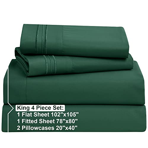 Nestl King Size Sheets Set 4 Piece King Sheets, Bed Sheets for King