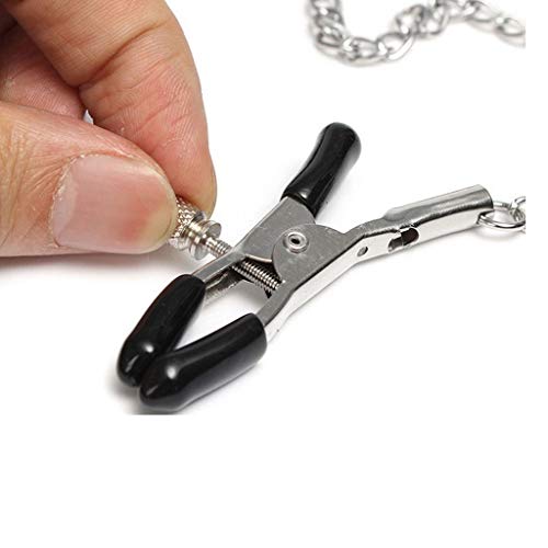 WRZHL-Giocattoli-a-Clip-Ni-pple-con-Catena-di-Metallo-Girocollo-in-Pelle-Bocca-Plug-Coppia-Bo-nda-ge-Game-Tshirt