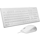 Macally 104 Key USB Wired Keyboard with Apple Shortcut Keys and 3 Button USB Optical Mouse Combo for Mac and Windows PC (MKEYECOMBO)