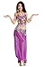 ZLTdream Lady's Belly Dance Chiffon Banadge Top and Lantern Coins Pants Purple, One Size