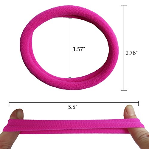 Thick Hair Ties, BETITETO 20 Pieces Seamless Ponytail Holders Scrunchies Women Cotton Stretch Hair Elastics for Thick Heavy or Curly Hair (Multicolor)
