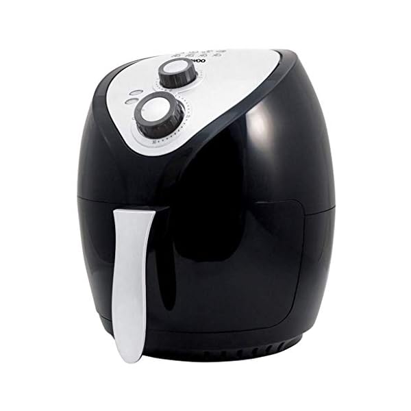 Daewoo-Healthy-Living-SDA1553-Family-36L-Oil-Free-1400W-Fast-Frying-Fryer-with-Rapid-Air-Flow-Circulation-Black-Silver Daewoo Manual Air Fryer 3.6 Litres, Bake Roast Grill With Timer And Temperature Controls, Black