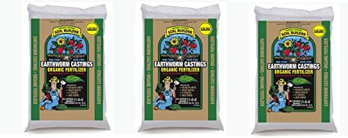 Unco Industries Wiggle Worm Organic Earthworm Castings Fertilizer, YGJzYN 3 Pack (30 Pounds)