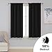 Deconovo Black Blackout Curtains Thermal Insulated Rod Pocket Room Darkening Curtain Panels for Bedroom 42W x 63L Inch Black 2 Panels