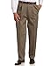 Haggar Men's Work To Weekend Khakis Hidden Expandable Waist No Iron Pleat Front Pant,Bark,38x30
