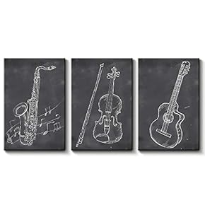 Lovely Piece Created Just For You Blackboard Theme Painting Artwork for Home Framed x 3 Panels