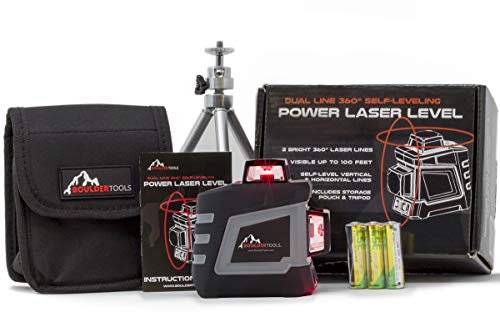 Boulder Tools Laser Level With Tripod, Self-Leveling, Bright, 100 Foot 360-Degree Horizontal And Vertical Cross Line - Thumbnail 3