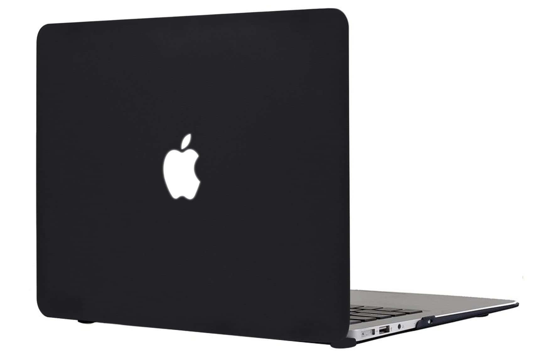 TECOOL Case compatible with old MacBook Air 13 inch 2010-2017 (A1466 A1369), Plastic Snap On Hard Shell Cover, Black (Matte)
