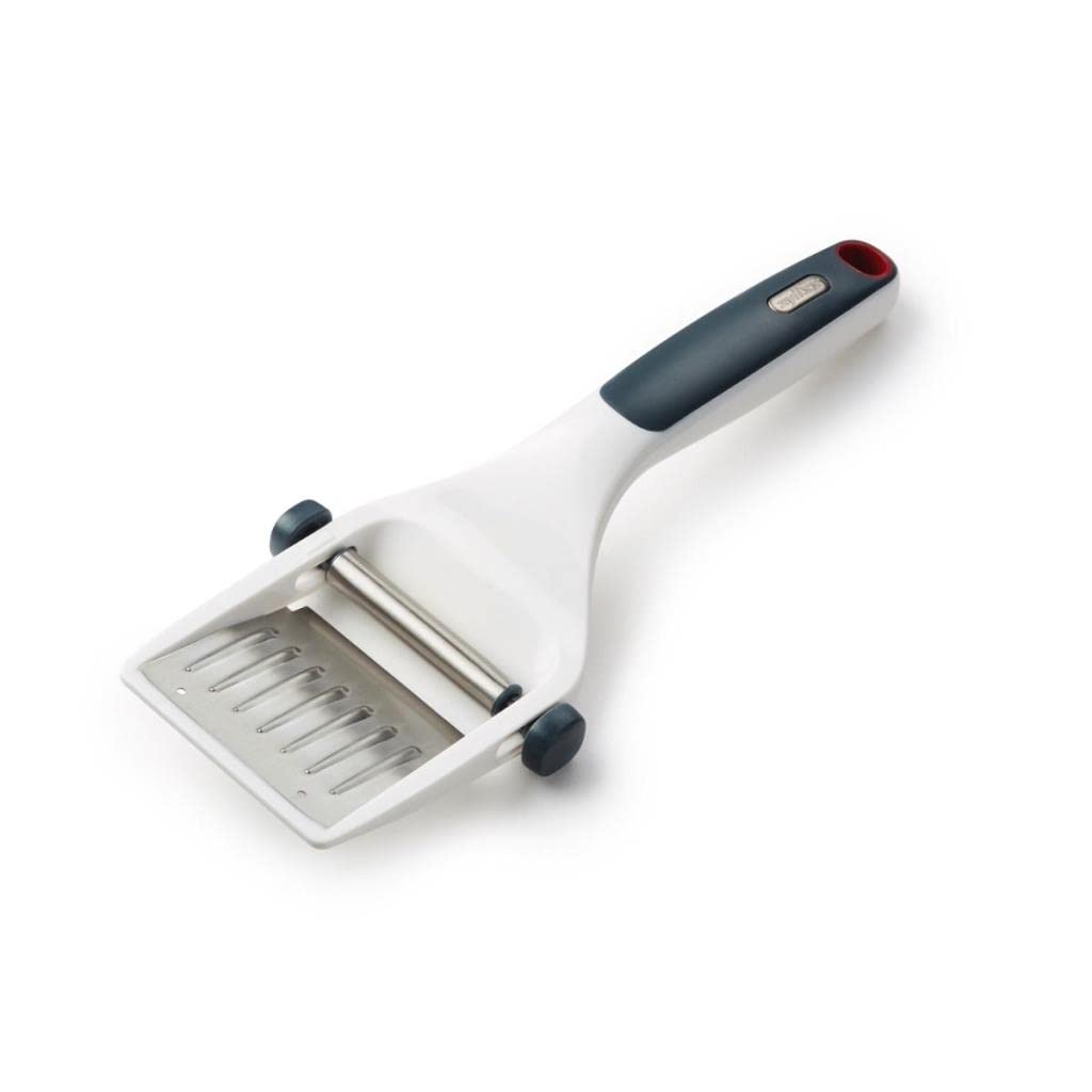 Zyliss E900036 Dial and Slice Cheese Slicer, Plastic/Stainless Steel, White, Adjustable Thickness Ideal for Slicing Parmesan, Cheddar, Gouda, Edam, Dishwasher Safe