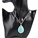 Top Plaza Wire Wrapped Tree of Life Natural Gemstone Teardrop Pendant Necklace Healing Crystal Chakra Jewelry for Women - Synthetic Green Turquoise