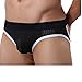 Outtop (TM) Men's Sexy Lycra Mesh Bulge Sexy Low Rise Jock Straps Briefs Thong Shorts Underpants (M, Black)